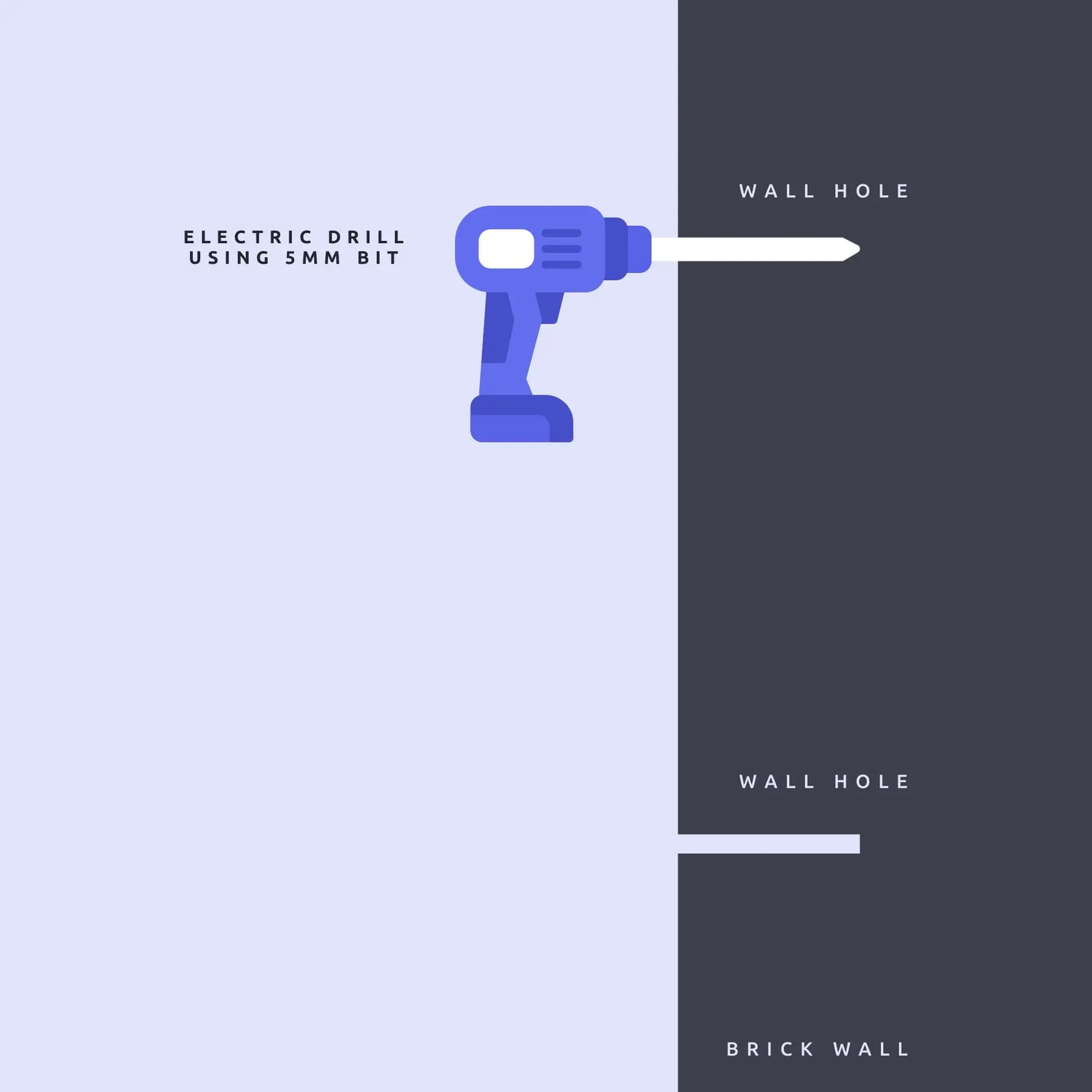 A visual guide for installing hidden fixings: showing a hand attaching a clip to the back of a panel, then aligning and securing the panel onto a wall mount for a flush finish.