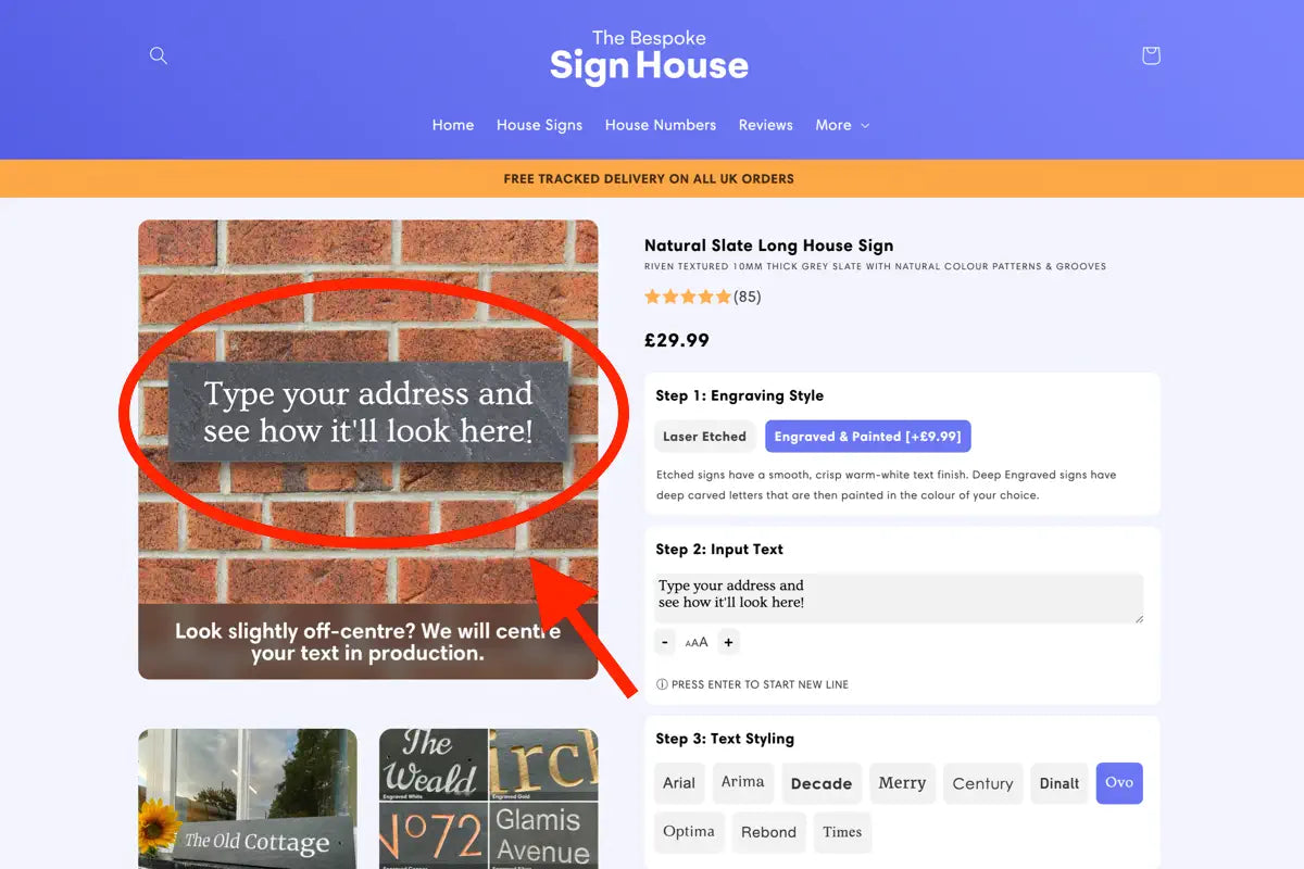 use one of the bespoke sign house's online design tools to personalise and order your own house sign