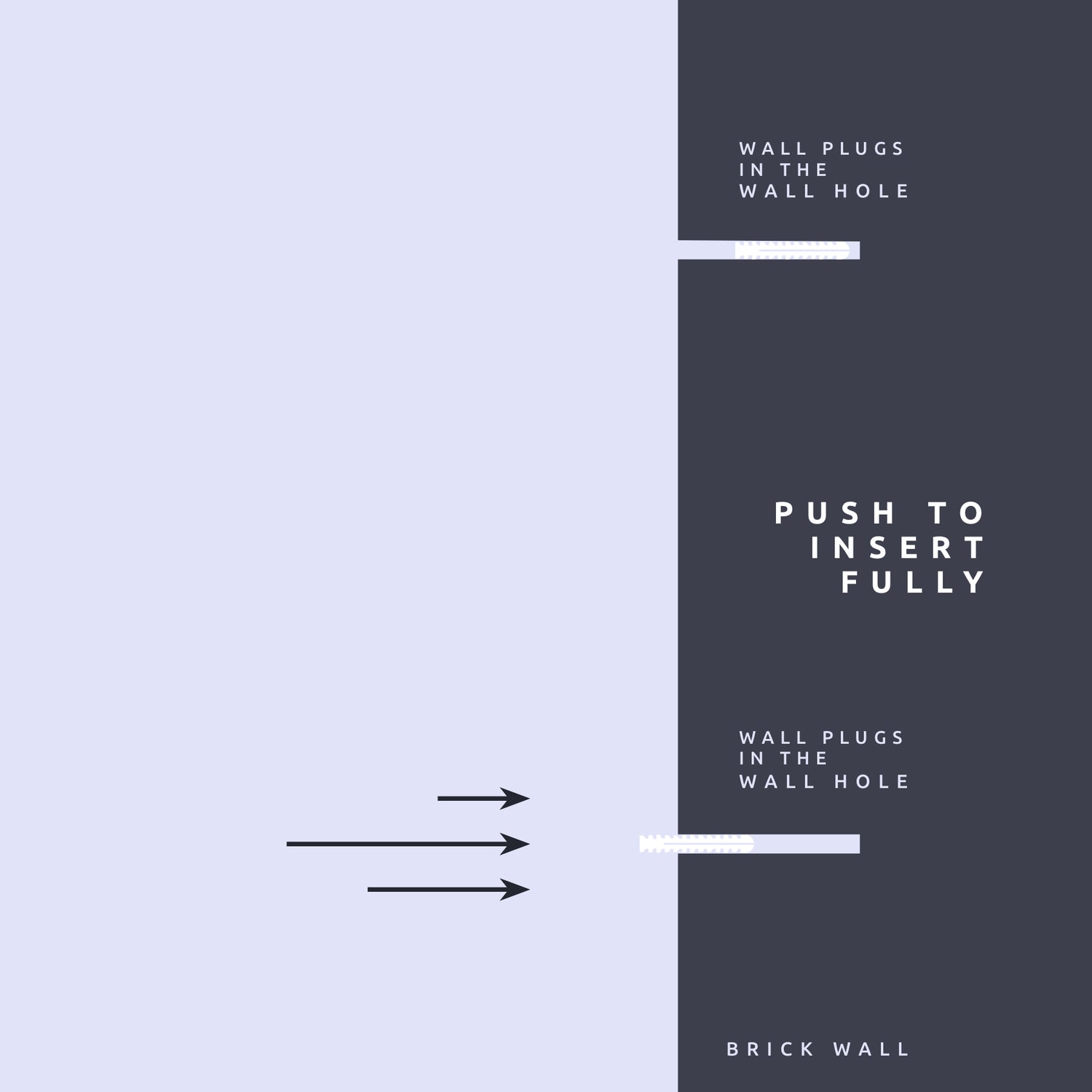 A visual guide for installing a screw fixing: showing a hand holding a screw, aligning it with a hole in a panel, and then using a screwdriver to drive the screw into place.