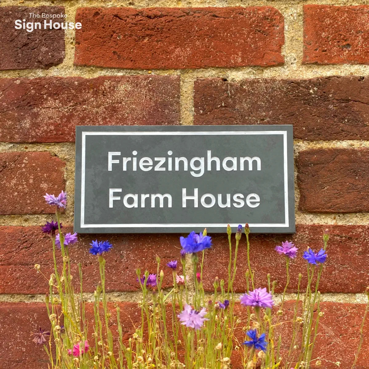 smooth slate house sign with border
