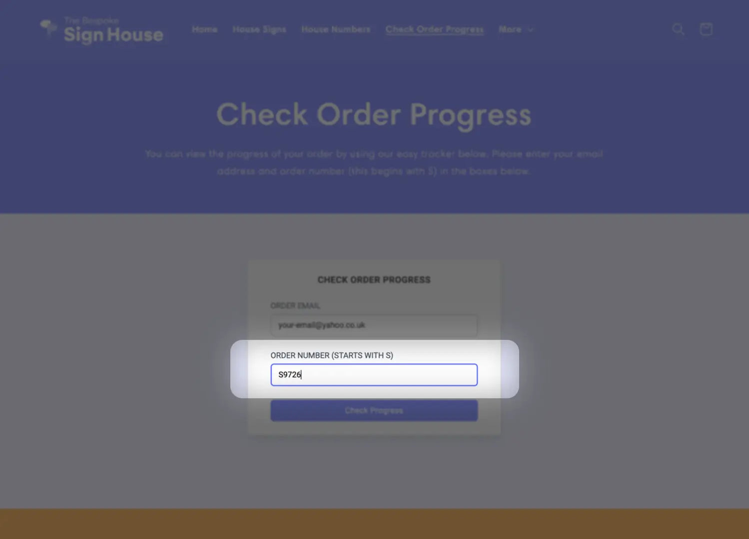 copy and paste your order number into our order tracker